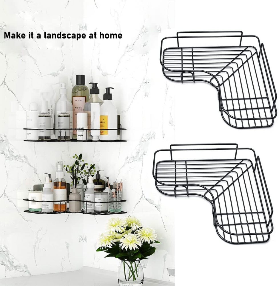 Metal Kitchen & Bathroom Corner Rack Storage Shelf