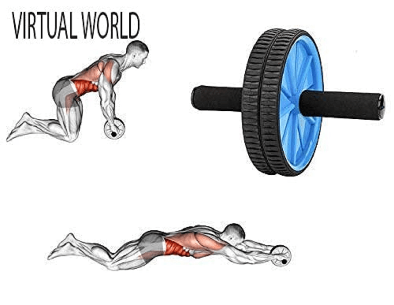 Ab Wheels Workout Roller with Knee Mat