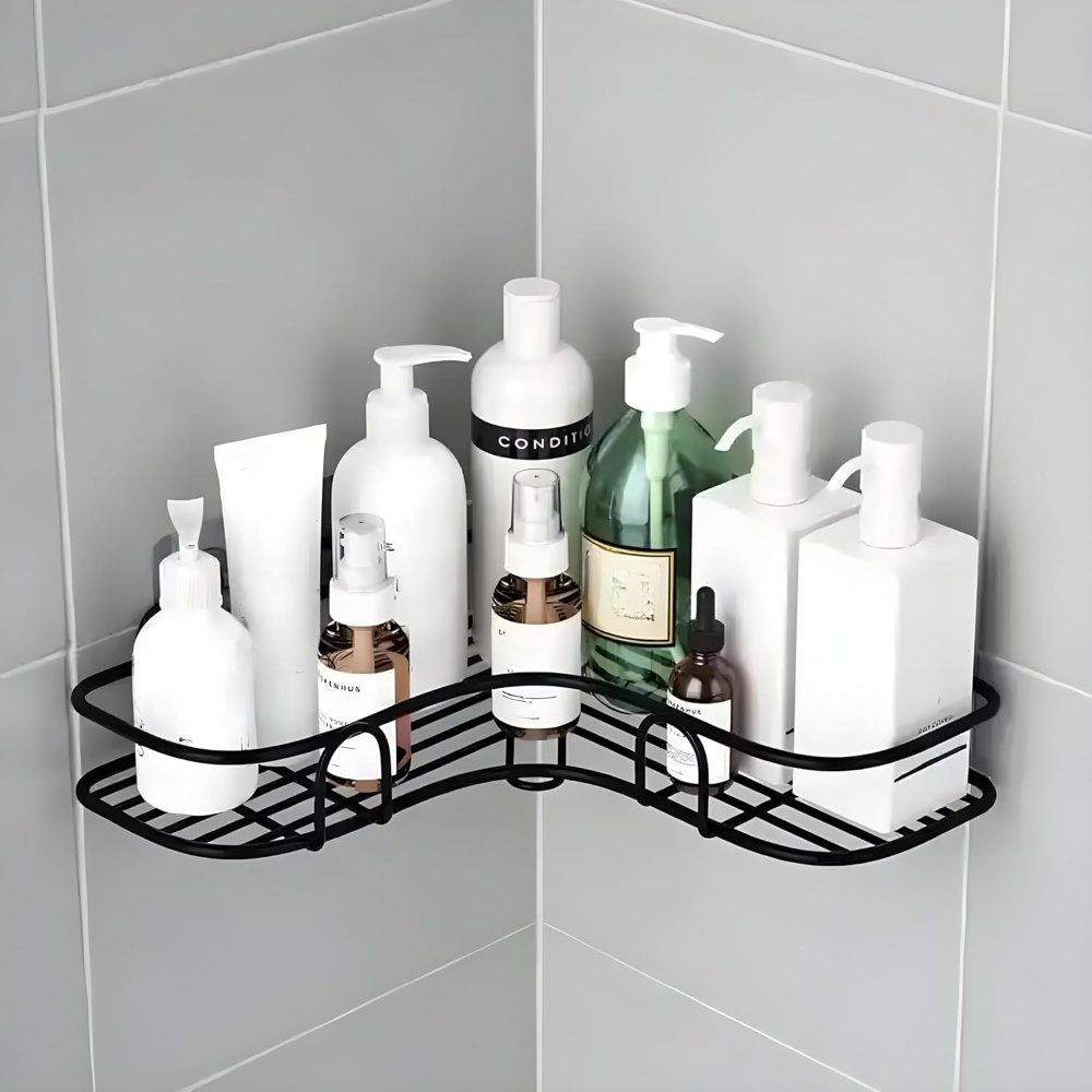 Metal Kitchen & Bathroom Corner Rack Storage Shelf